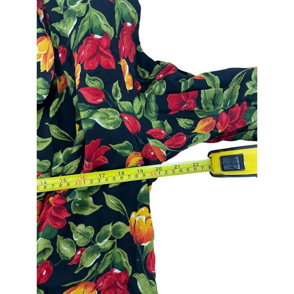 Sag Harbor Multicolor Floral Long Sleeve One-Button Blazer Jacket Womens Size 12